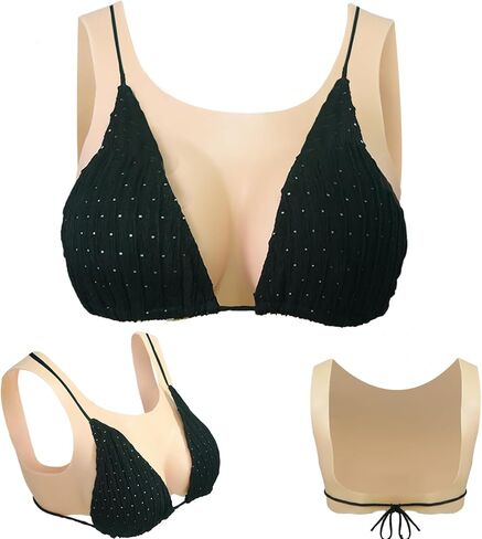 Silicone Breastplate Fake Breasts Hollow back For Crossdressers Cosplay drag queen in Saudi Arabia
