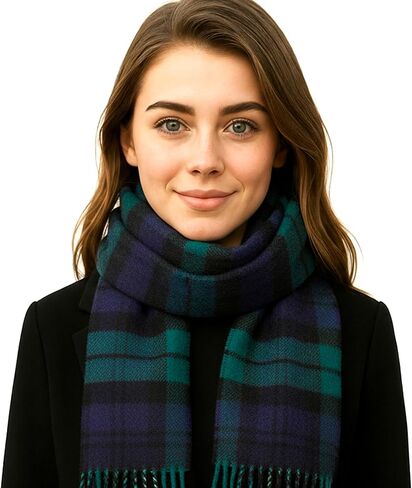 Biddy Murphy Fine 100% Irish Lambswool Plaid Scarf, Soft & Warm, Celtic Tartan Check, Imported in Kuwait