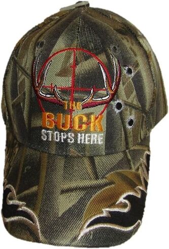 AES The Buck Stops Here Hunting Deer Camo Camouflage Embroidered Cap Hat in Saudi Arabia