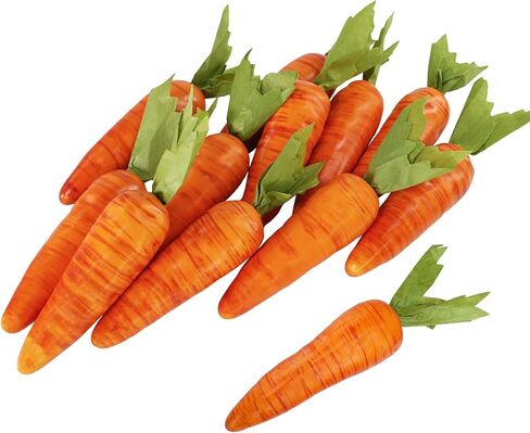 Winlyn 12 Pcs Easter Artificial Carrots Decorative Orange Foam Carrots Lifelike Simulation Artificial Vegetables for Home Kitchen Decor Spring Easter Basket Bunny Wreath DIY Crafts Photo Props in Saudi Arabia