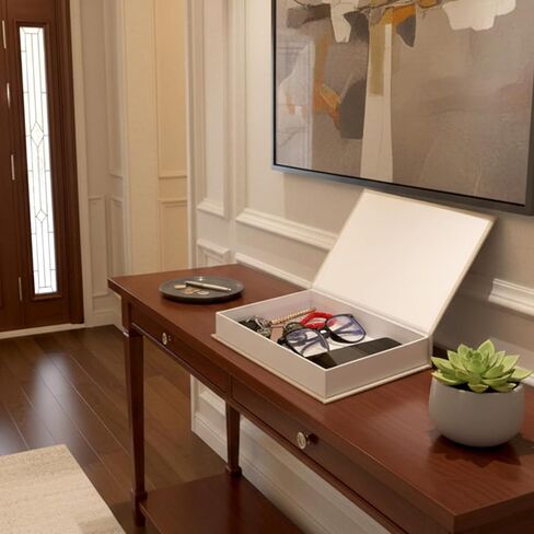 مجموعة 6 قطع من الكتب المزخرفة الصناعية لديكور المنزل، كتب صناعية من الكتان الحديث، صندوق تخزين الكتب المزيفة، صناديق على شكل كتاب لرف رف الكتب، 10.6 بوصة، 8.6 بوصة، 9.8 بوصة ارتفاع (أبيض، كاكي، بيج) in Kuwait