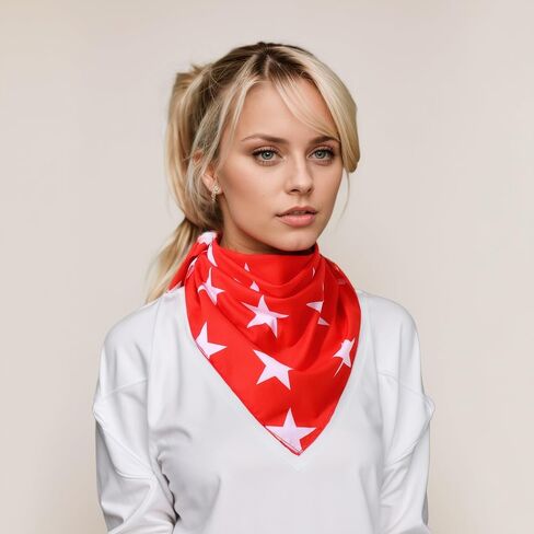 Red with White Stars Bandana 80s Retro Wrestler Headband for Halloween Cosplay Themed Parties (2pcs Red) in Saudi Arabia