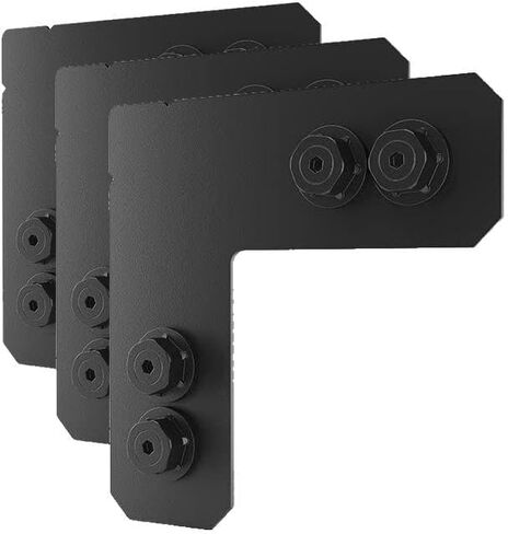OZCO Building Products 51784 OZCO Ironwood 90-Degree Flush Outside Angle w/Hex Cap Nuts (4") -1 pc Corner Braces, Black in Kuwait