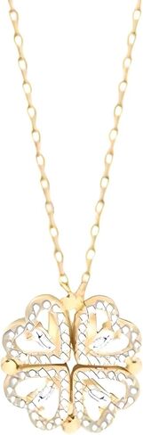 Full Gift Box Set 925 Sterling Silver 18K Yellow Gold To My Girlfriend Necklace, Cute Things As Four Leaf Clover Pendant Necklace for Soulmate, Crystal Heart Necklaces Rose Box for Girlfriend in Saudi Arabia