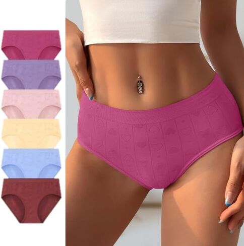 6-Pack Set Women’s Triangle Underwear, Seamless Solid Comfortable, Breathable and Stylish for Everyday Wear in Saudi Arabia