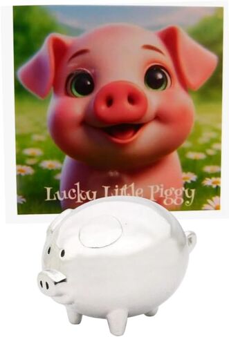 مجموعة Westmon Works Lucky Little Piggy Charm حلية معدنية لجيب الخنزير مع بطاقة القصة in Saudi Arabia