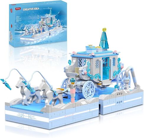 Sosuy 2174+ Pieces Roller Coaster Building Blocks Set - Electrical Funfair Pirate Ship Track Amusement Park Construction Blocks Toys Model with Motors - Birthday Gift Idea for Boys and Adults in Saudi Arabia