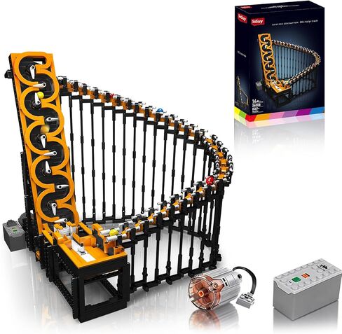 Sosuy 2174+ Pieces Roller Coaster Building Blocks Set - Electrical Funfair Pirate Ship Track Amusement Park Construction Blocks Toys Model with Motors - Birthday Gift Idea for Boys and Adults in Saudi Arabia