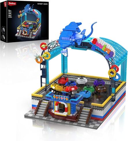 Sosuy 2174+ Pieces Roller Coaster Building Blocks Set - Electrical Funfair Pirate Ship Track Amusement Park Construction Blocks Toys Model with Motors - Birthday Gift Idea for Boys and Adults in Saudi Arabia
