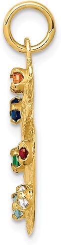 Solid 14K Yellow Gold Cubic Zirconia CZ Stones Artist Palette Charm (0.55 x 0.98 Inches) in Saudi Arabia