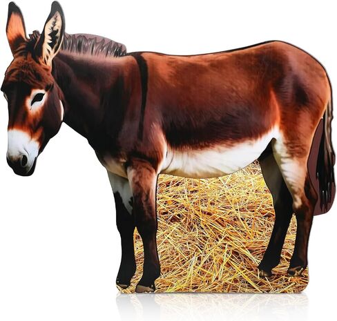 Yookeer 4.9 Feet Nativity Scene Decoration Donkey Cardboard Cutout Stand-up Life Size Christmas Nativity Donkey Standup Religious Party Backdrop Photo Props for Xmas Sunday School Farm Party Decor in Saudi Arabia