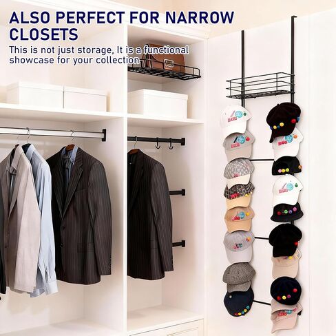 Over the Door Purse Organizer with 16 Hooks and Storage Basket, Wall Mounted Handbag Organizer, Purse Organizer for Closet Holds up to 16 Bags, Purse Holder for Door Has Split Design in Saudi Arabia