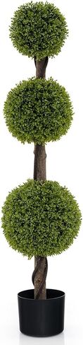 Goplus 4ft الاصطناعي خشب البقس توبياري شجرة الكرة، فو بوعاء النباتات شجرة السرو مع وعاء الموزون، ثلاثية الكرة على شكل وهمية دائمة الخضرة توبياري الاصطناعي للداخلية في الهواء الطلق ديكور الشرفة الأمامية in Saudi Arabia
