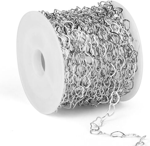 16.5FT Gold Heart Chains Roll, 4.5mm 18K Gold PVD Plated Stainless Steel Heart Link Chain Spool Bulk for Jewelry Making Necklace Bracelet in Kuwait