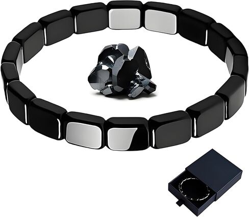 Clasibeb Hematite Bracelet for Men, Clasibeleb Hematite Bracelet Original Support T-Levels Restore Confidence Mental Clarity Focus Stretch Rope Jewelry Gifts for Husband, Dad, Boyfriend in Saudi Arabia