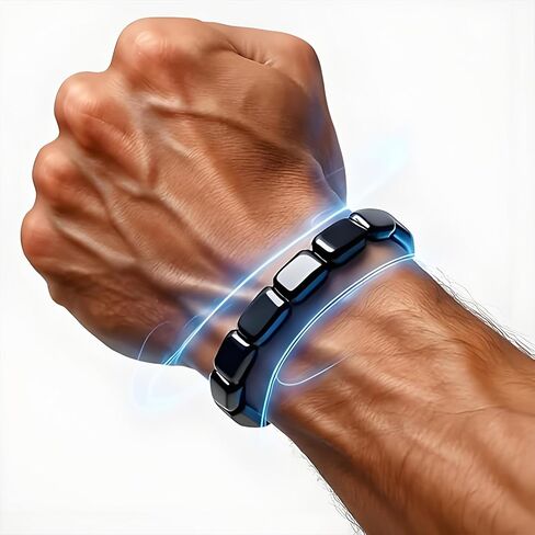 Clasibeb Hematite Bracelet for Men, Clasibeleb Hematite Bracelet Original Support T-Levels Restore Confidence Mental Clarity Focus Stretch Rope Jewelry Gifts for Husband, Dad, Boyfriend in Saudi Arabia