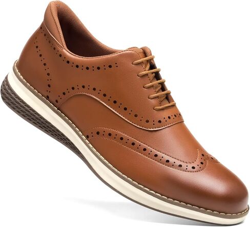 HEEZ Men's Dress Sneakers, Casual Dress Shoes for Men Comfortable, Wingtip Business Formal Oxfords Shoes for Office Work Wedding Travel Daily in Kuwait