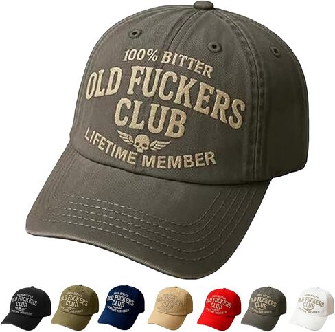 قبعة بيسبول Old Fuckers Club-Vintage، قبعة مضحكة سوداء قابلة للتعديل، قبعة بيسبول مطرزة in Saudi Arabia