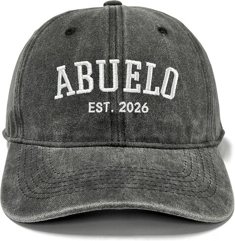 Embroidery Established in 2026 Baseball Hat for Grandpa Grandma Daddy Abuela Abuelo Hubby Wifey Uncle and Auntie in Saudi Arabia
