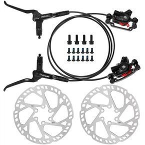 Bike Disc Brake 4-Pistons Hydraulic Front & Rear Bike Brake Set with 160mm Rotors, Included Mount Adapter, Ideal for Mountain Bikes, Road Bike, Bike Disc Brake in Kuwait