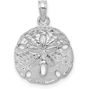 14k Yellow or White Gold Polished Sand Dollar Pendant in Saudi Arabia
