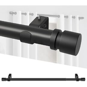 قضبان ستائر XDW-GIFTS للنوافذ من 32 إلى 46 بوصة، قطر 1 بوصة، قضيب ستائر معدني أسود شديد التحمل، عمود ستائر قابل للتعديل مع دعامة طراز حديث مناسب لغرفة النوم وغرفة المعيشة in Kuwait