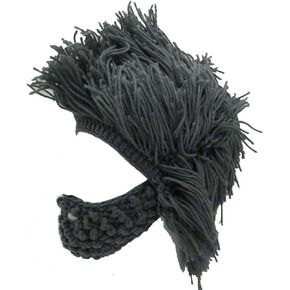 YEKEYI Creative Barbarian Knit Beard Hat Funny Knit Hat Wig Beanie Hat Facemask Removable Beard in Saudi Arabia