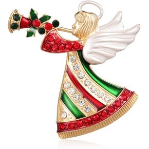Emibele بروش عيد الميلاد للنساء، دبابيس بروش عيد الميلاد مع حجر الراين المتلألئ للاحتفال بحفلات عيد الميلاد، دبوس رائع عتيق للعطلات هدية مجوهرات للنساء in Kuwait