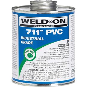 Weld-On 10090 705 Industrial Grade PVC Medium-Bodied High Strength Solvent Cement - Fast-Setting and Low-VOC, Gray, 1 Quart (32 fl oz) in Kuwait