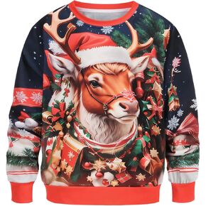 LMYOVE Kids Ugly Christmas Sweatshirt Boys Girls Novelty 3D Printed Winter Crewneck Pullover in Saudi Arabia