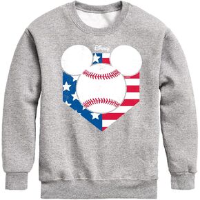 Disney Americana - Mickey Baseball Flag Diamond - Toddler and Youth Crewneck Fleece Sweatshirt in Kuwait
