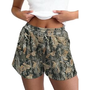 شورت رياضي مموه من لوجين للنساء غير رسمي مرن بخصر عالٍ مريح 2026 شورت رياضي للاستراحة مع جيوب in Kuwait