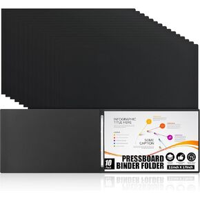 60 Pcs 11x17 Inch Pressboard Report Cover, 3" Capacity Presentation Binder Folder with Metal Prong Paper Fastener to Neatly Bind Reports, Proposals, Transcripts and Other Documents (Black) in Kuwait