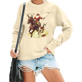 KIDDAD Horse Christmas Sweatshirt Women Western Christmas Horse Lover Shirt لطيف الحيوان البلوز قمم مزرعة عاشق الهدايا أعلى in Kuwait