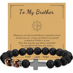 Cross Bracelet for Son Men Friend brother - Birthday Graduation Retirement Christmas Christian Gift for Teens Men in Saudi Arabia