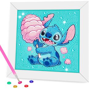 مجموعات فن الماس للأطفال - الحرف اليدوية للفتيات 8-12 - لوحة فنية من الماس مع إطار خشبي - الفنون والحرف اليدوية للأطفال من 4 إلى 6 8-10 - الإمدادات الفنية للأحجار الكريمة للمبتدئين للبالغين ديكور الجدار. in Kuwait