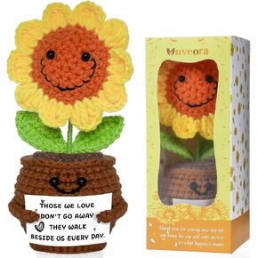 Memorial Gifts Sympathy Crochet Flowers – Handmade Crochet Sunflower with Comfort Card – Remembrance Keepsake for Loss of Loved One, Bereavement, Condolence Gift in Saudi Arabia
