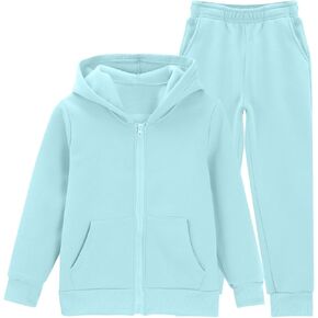 Girls Boys 2 Piece Tracksuit Athletic Sweatsuit Zip Up Hoodie Sweatshirt and Jogger Pants with Pocket Kids Sport Set in Saudi Arabia