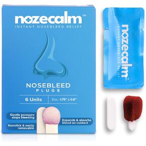 Nose Bleed Stopper - 6 Count - Fast Relief for Kids and Adults - Bloody Nose Stoppers with Clotting Agent - Hypoallergenic & Non-Stick - Nosebleed Plugs are Portable and Safe for Travel in Saudi Arabia