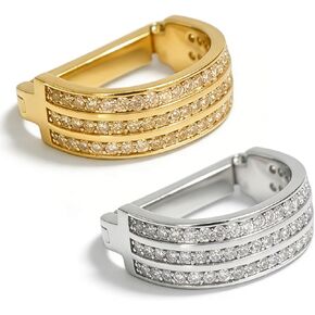 Men's Tie Clips Tie Rings Cubic Zirconia Tie Clips Tie Holder Crystal Necktie Ring Tie Tacks Accessories The best combination for high-end wedding and party venues (2, yellow white) in Saudi Arabia