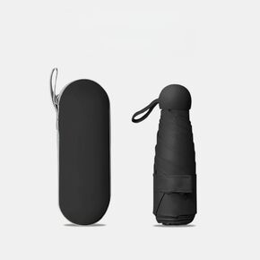Mini Travel Folding Umbrella for Purse - UPF 50+ Sun & Rain UV Protection, Windproof Small Compact Lightweight Design Fits in Pocket or Bag, Portable Wallet Parasol for Commuter, Men Women(Black) in Kuwait