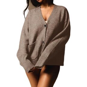 Fall Long Sleeve Button Down Cardigans Tops for Women Solid Color Drop Shoulder Casual Cardigan Sweater Jacket Winter in Saudi Arabia