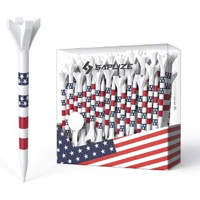 تي شيرتات جولف بلاستيكية مطورة من SAPLIZE، عبوة من 50 قطعة (3-1/4 بوصة)، مصممة لتقليل الاحتكاك والدوران الجانبي، أسود in Kuwait