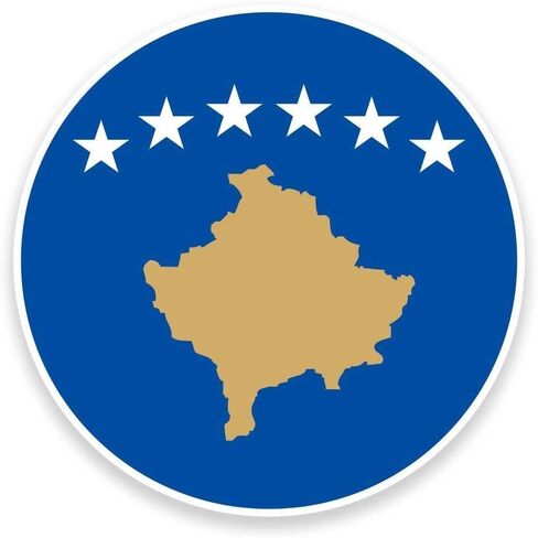 كوسوفو العلم خريطة مستديرة معدنية 0.75 "طية صدر السترة دبوس قبعة قميص دبوس التعادل تك Pinback in Kuwait
