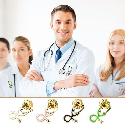 Stethoscope Brooch Pins and Anatomical Heart Pin Set Enamel Lapel Pin Clothing Bags Decoration Brooch for Girls Medical Students Doctor Nurse Gift 10Pcs in Saudi Arabia