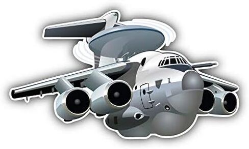كارتون أواكس طائرة Il-76 الدعامة الأساسية مستديرة معدنية 0.75 بوصة طية صدر السترة دبوس قبعة قميص دبوس التعادل تك Pinback in Kuwait