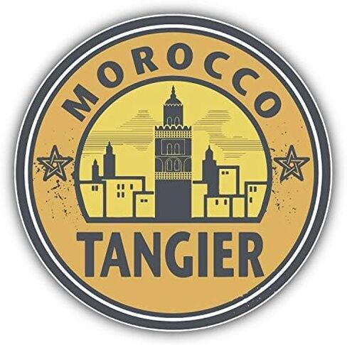 المغرب طنجة الجرونج خمر السفر ختم معدن مستدير 0.75 "طية صدر السترة دبوس قبعة قميص دبوس التعادل تك Pinback in Kuwait