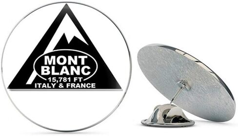 مثلث على شكل مونت بلانك (RV Climb Hike إيطاليا فرنسا) معدني 0.75 بوصة قبعة طية صدر السترة دبوس ربطة عنق دبوس خلفي in Kuwait