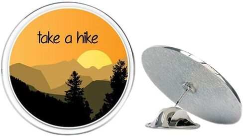 قبعة Take a Hike Mountains معدنية بطول 0.75 سم مع دبوس ربط وربطة عنق من الخلف in Kuwait