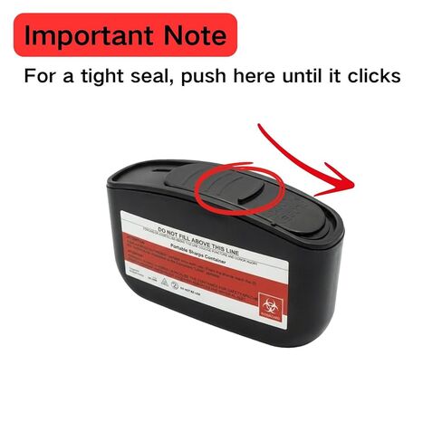 حاوية الأدوات الحادة المحمولة للسفر والاستخدام المنزلي، صندوق التخلص من الإبر بحجم الجيب لإبر قلم الأنسولين والمشارط وشرائط الاختبار، قفل بيد واحدة، حاوية التخلص من الأدوات الحادة ذات المخاطر البيولوجية (أسود) in Kuwait